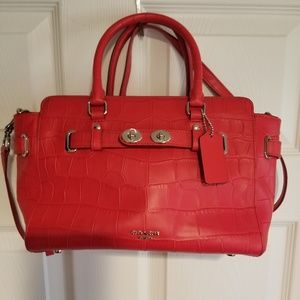 COACH BLAKE CARRYALL 25 IN CROC EMBOSSED LEATHER